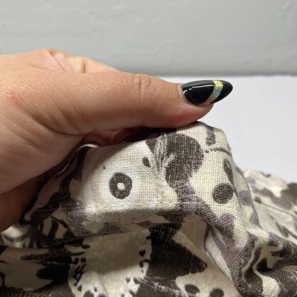 Opalhouse Jungalow Brown White Botanical Print Fringe Shower Curtain 72x72 - Picture 3 of 7